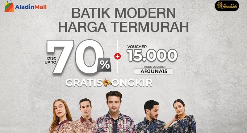 Tampil Kece dengan Batik Arjuna Weda, Dapatkan Diskon 70% + Voucher Rp15.000 + Gratis Ongkir hanya di AladinMall!