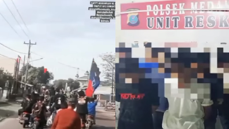 Ugal-ugalan, Belasan Pelajar Konvoi di Jalanan Medan Ditangkap Polisi