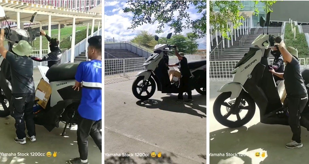 Viral Video Motor Berukuran Raksasa, Netizen: Ini Orangnya Kekecilan atau Motornya Kegedean