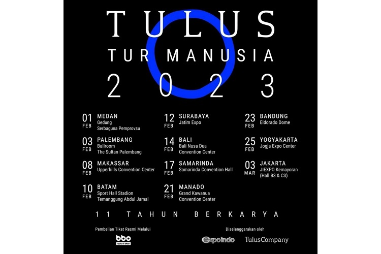 Tulus Tutup Tur Manusia 2023 di Jakarta