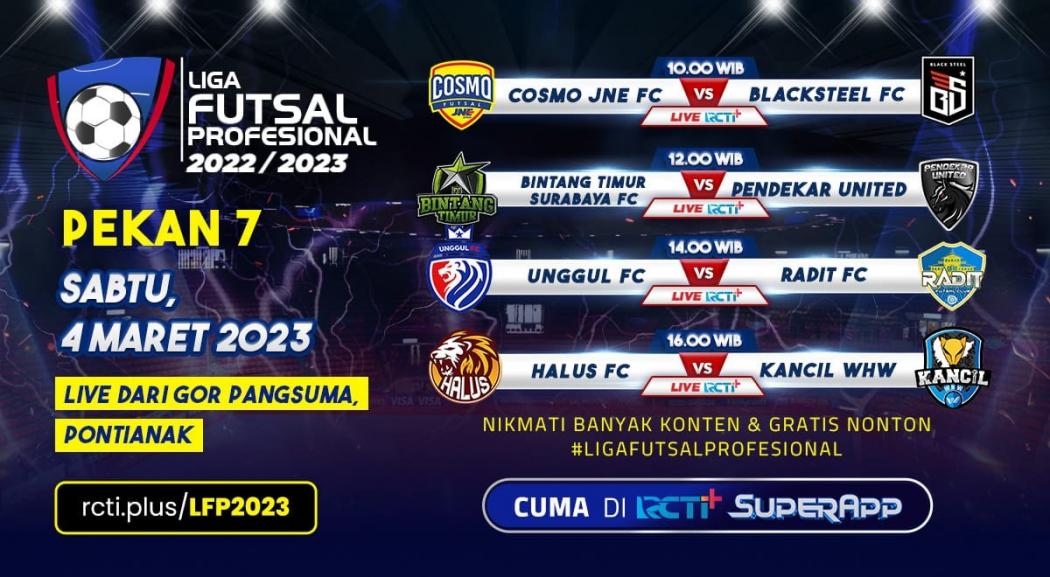Link Live Streaming Liga Futsal Profesional 2023 Hari Ini: BTS Vs Pendekar United!