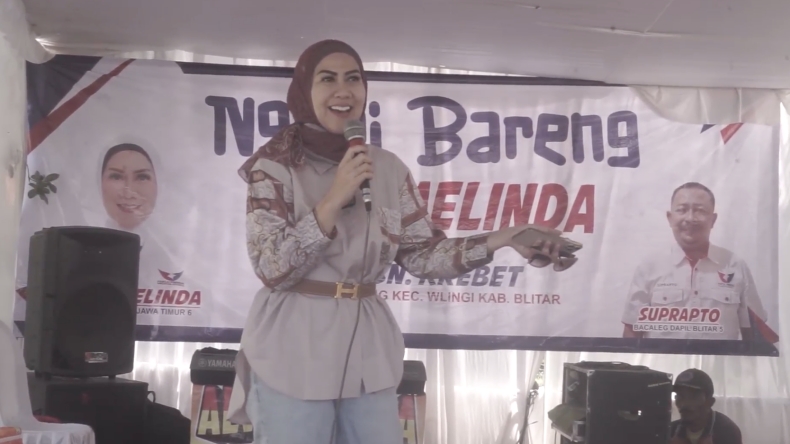 Bahas Ekonomi Kerakyatan, Caleg Partai Perindo Venna Melinda Ngopi Bareng Warga Blitar