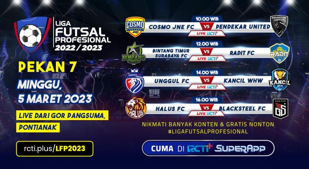 Link Live Streaming Liga Futsal Profesional 2023: Big Match! Cosmo JNE Vs Pendekar United