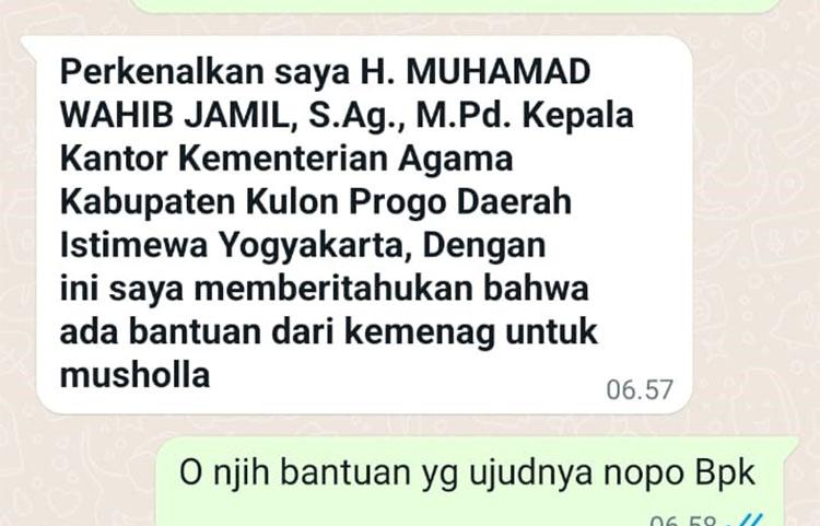 Nama Kepala Kemenag Kulonprogo Dicatut untuk Menipu, Modus Tawarkan Bantuan Rumah Ibadah