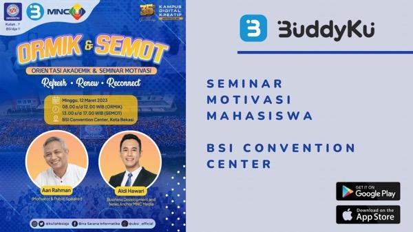 BuddyKu Gelar Seminar Motivasi dalam PKKMB Mahasiswa BSI: Dukung Generasi Cerdas