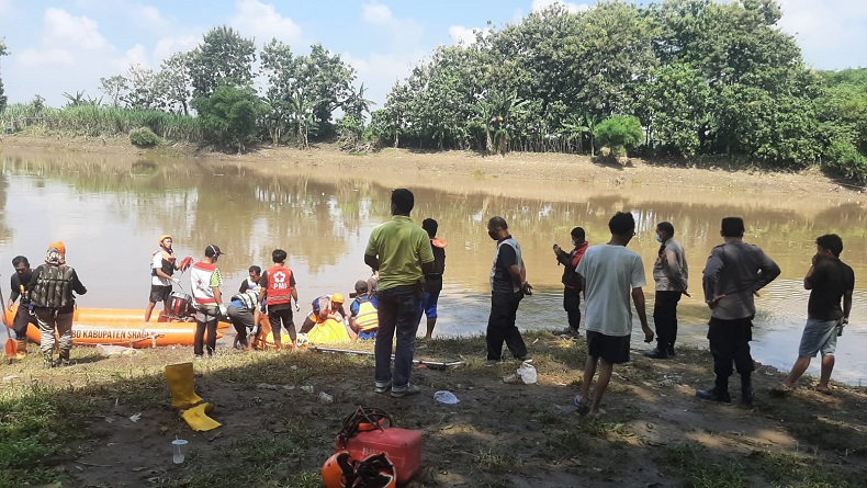 Mayat Mengapung di Sungai Bengawan Solo Gemparkan Warga Sragen