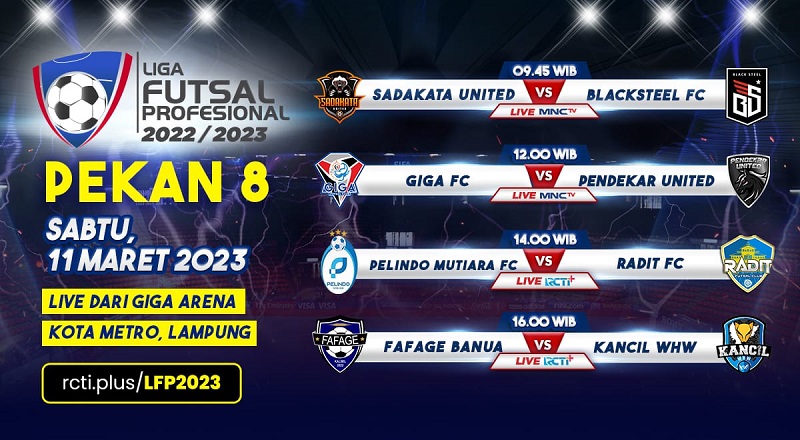 Link Live Streaming Liga Futsal Profesional 2023: Laga Seru! Sadakata Vs Black Steel