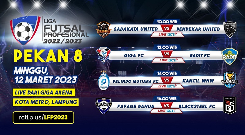 Link Live Streaming Liga Futsal Profesional 2023 Hari Ini: Sadakata Vs Pendekar United