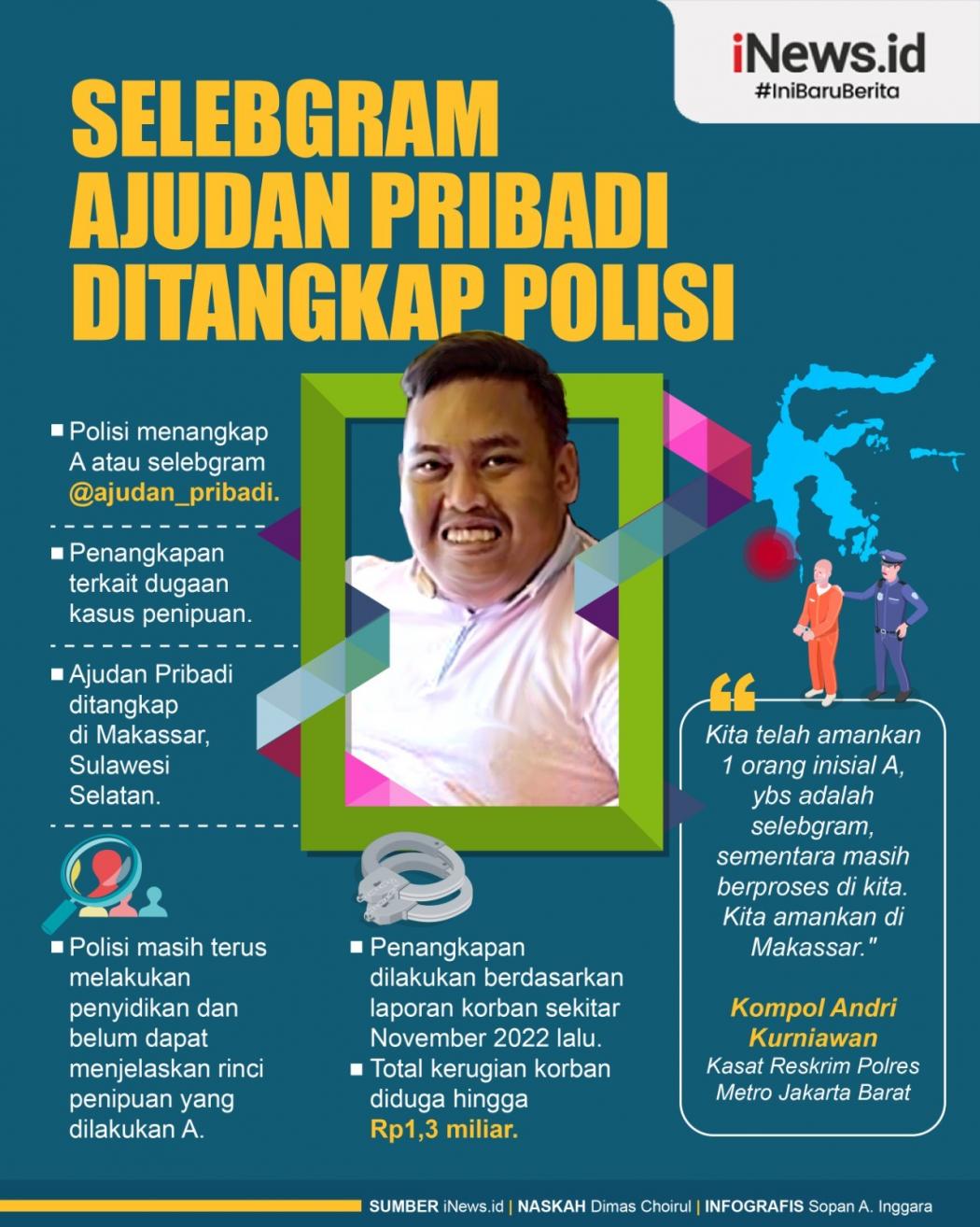 Infografis Selebgram Ajudan Pribadi Ditangkap Polisi terkait Kasus Penipuan
