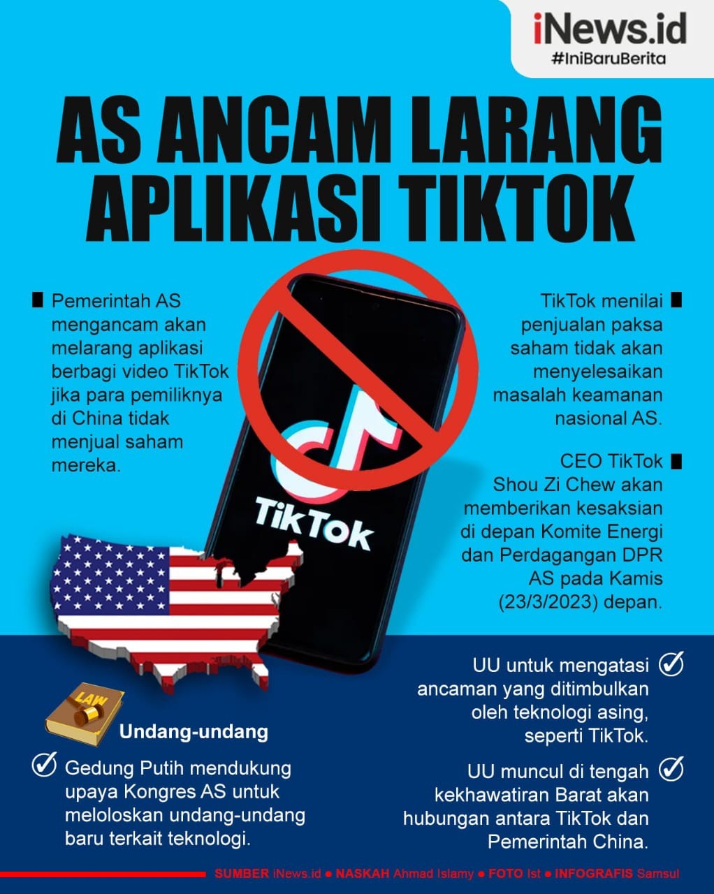 Infografis AS Ancam Larang TikTok