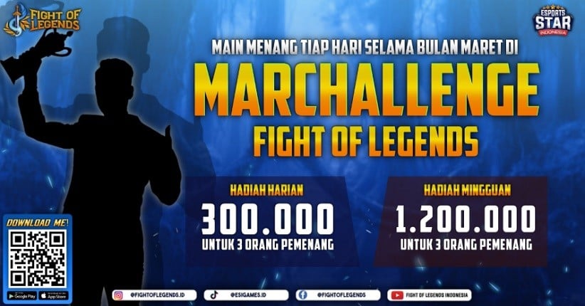 Main Menang Tiap Hari Selama Bulan Maret Hanya di MarChallenge Fight of Legends