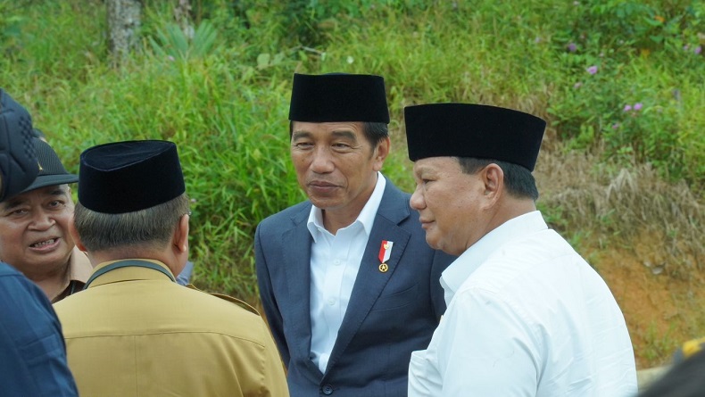 Dampingi Presiden Jokowi Kunker ke Kalsel, Prabowo Ikut ke Pasar hingga Resmikan Jalan