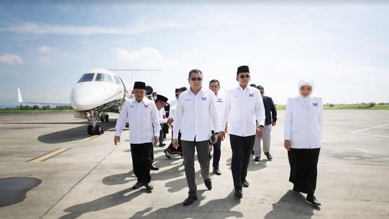 HT Datang ke NTB, Disambut Para Kader Partai Perindo dan Tarian Gendang Belek