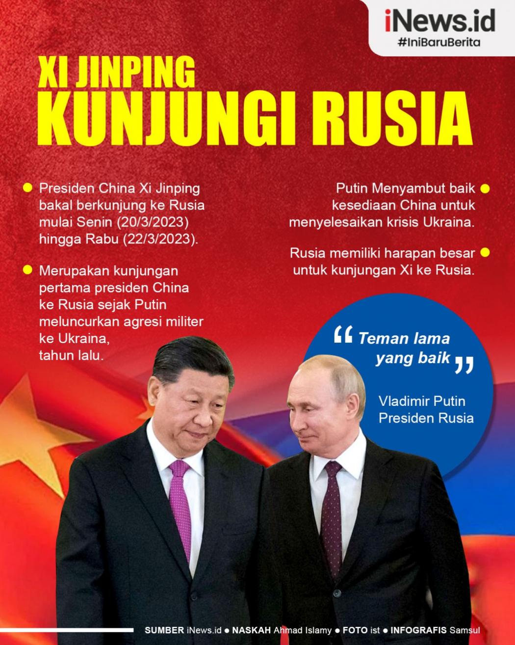Infografis Presiden China Xi Jinping Kunjungi Rusia