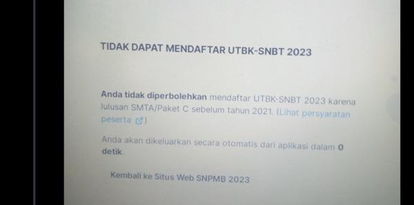 Website SNBT 2023 Error, Peserta Mengeluh Tak Bisa Daftar UTBK!