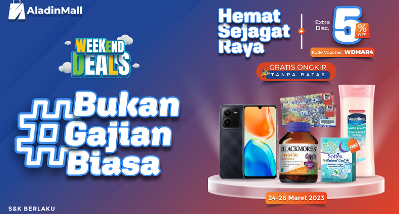 Cuma 3 Hari! Serbu Promo #BukanGajianBiasa di AladinMall, Ada Diskon s.d 90% + 5% + Gratis Ongkir