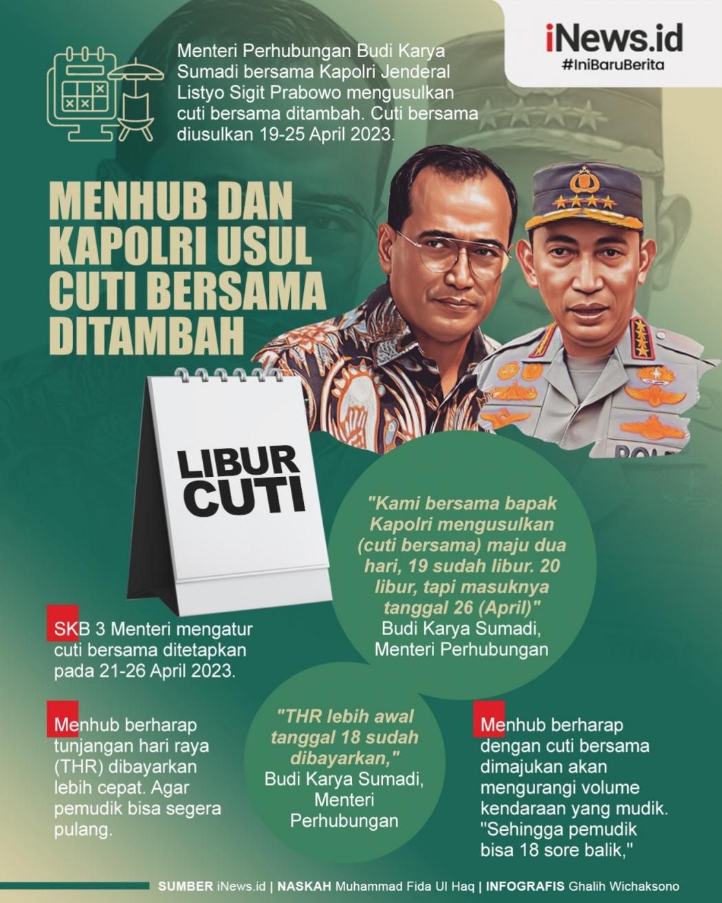 Infografis Cuti Bersama Diusulkan Maju Mulai 19 April 2023
