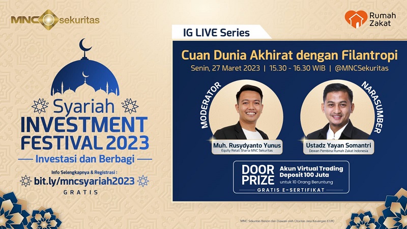 Jangan Lewatkan, Edukasi Zakat Saham di IG Live MNC Sekuritas: Cuan Dunia Akhirat dengan Filantropi