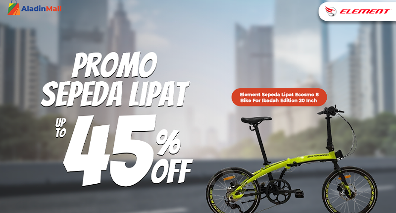 Cuma di AladinMall, Sepeda Lipat Diskon 45% + Gratis Ongkir, Buruan Borong!