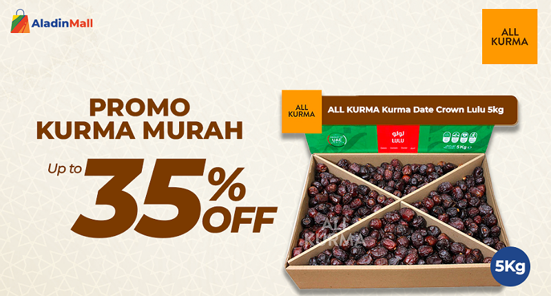 Promo Heboh, ALL KURMA Kurma Date Crown Lulu 5kg Diskon 35% + Gratis Ongkir di AladinMall! Buruan Beli