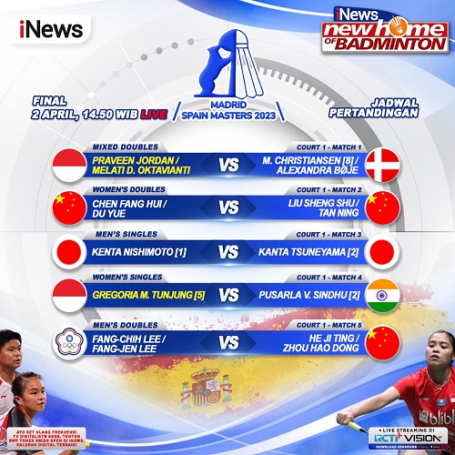 Saksikan Aksi Gregoria dan Praveen/Melati di Final Spain Masters 2023 Hari Ini, LIVE iNews
