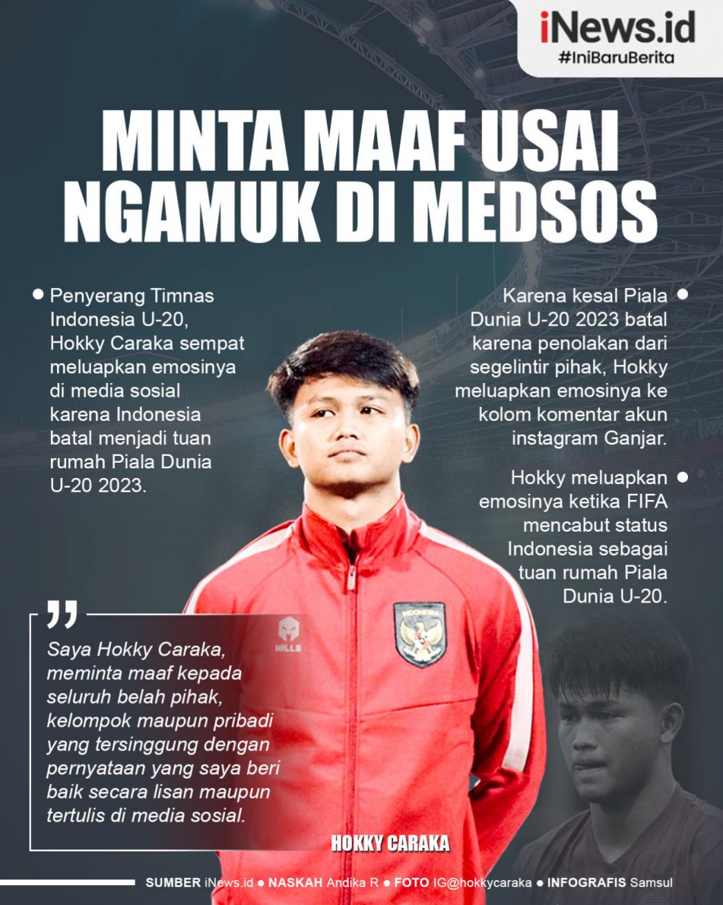 Infografis Hokky Caraka Minta Maaf usai Ngamuk di Medsos