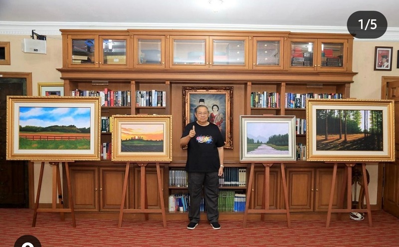 SBY Pamer 4 Lukisan Baru Bertema Alam: Saya Selesaikan dalam 1 Minggu