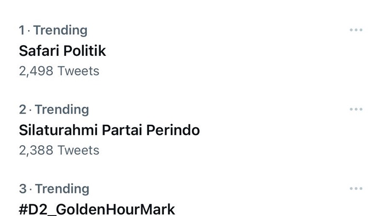 Safari Politik dan Silaturahmi Partai Perindo Jadi Trending Topic di Twitter