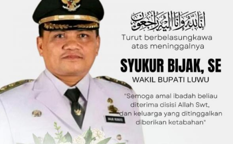 Wakil Bupati Luwu Syukur Bijak Meninggal Dunia