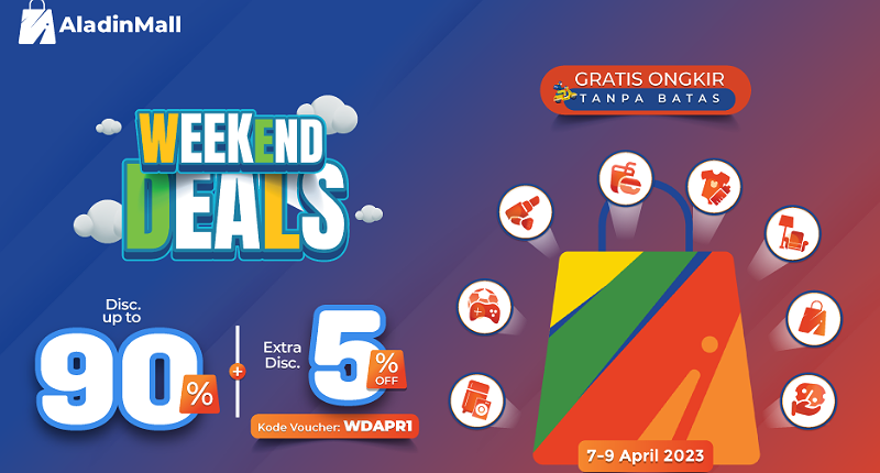Akhir Pekan Waktunya Belanja, Mumpung Ada Promo Weekend Deals di AladinMall dengan Diskon s.d 90% + Gratis Ongkir!