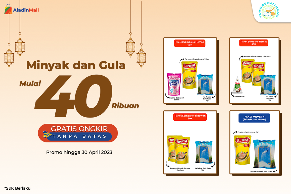 Beli Paket Sembako Buat Lebaran Sekarang Yuk, Mumpung Ada Diskon Spesial + Gratis Ongkir di AladinMall!