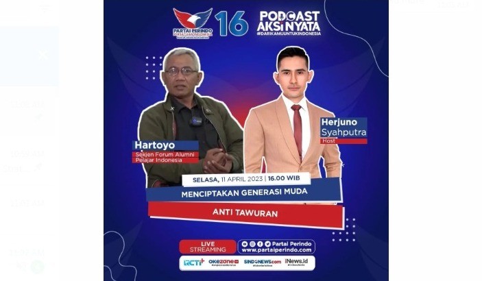 Menciptakan Generasi Muda Antitawuran di  Podcast Aksi Nyata Hari ini Pukul 16.00 WIB 