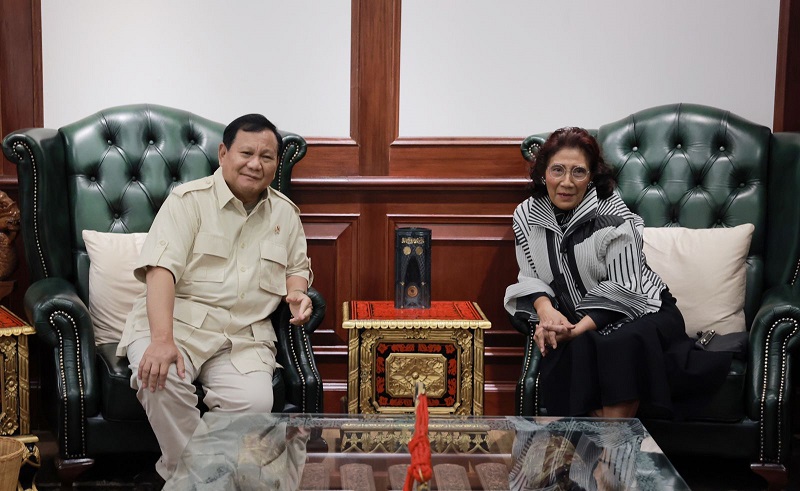 Prabowo Bertemu Susi Pudjiastuti, Kenang saat Makan Steak Bersama