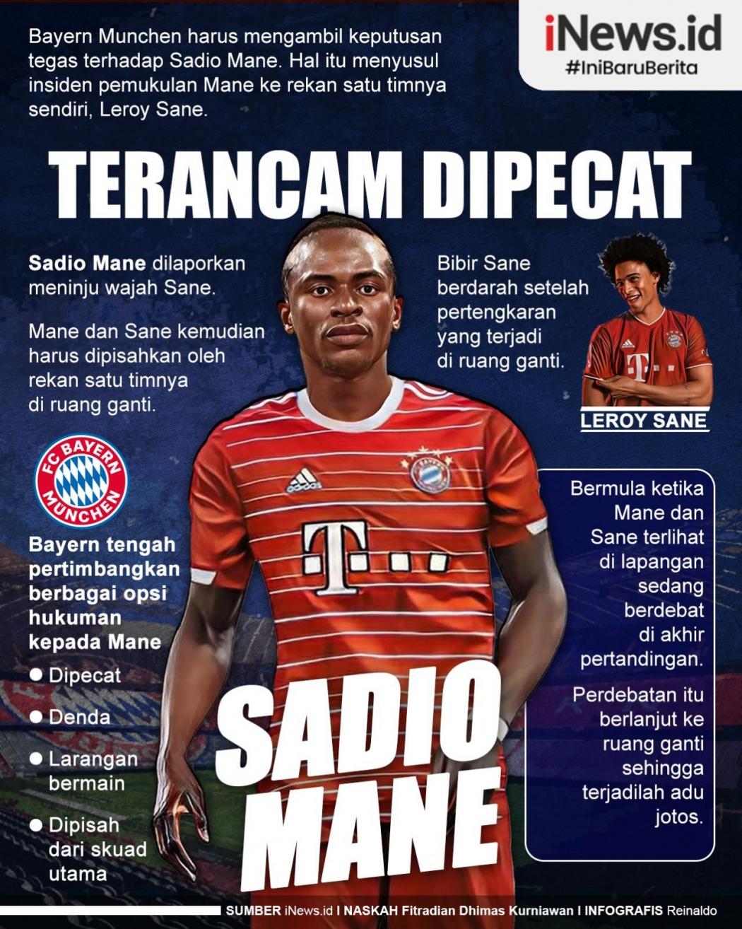 Infografis Sadio Mane Terancam Dipecat Bayern Munchen
