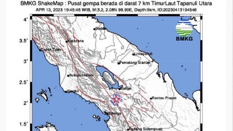 Gempa Terkini M3,2 di Tapanuli Utara, Guncangan Terasa Cukup Kuat di Tarutung