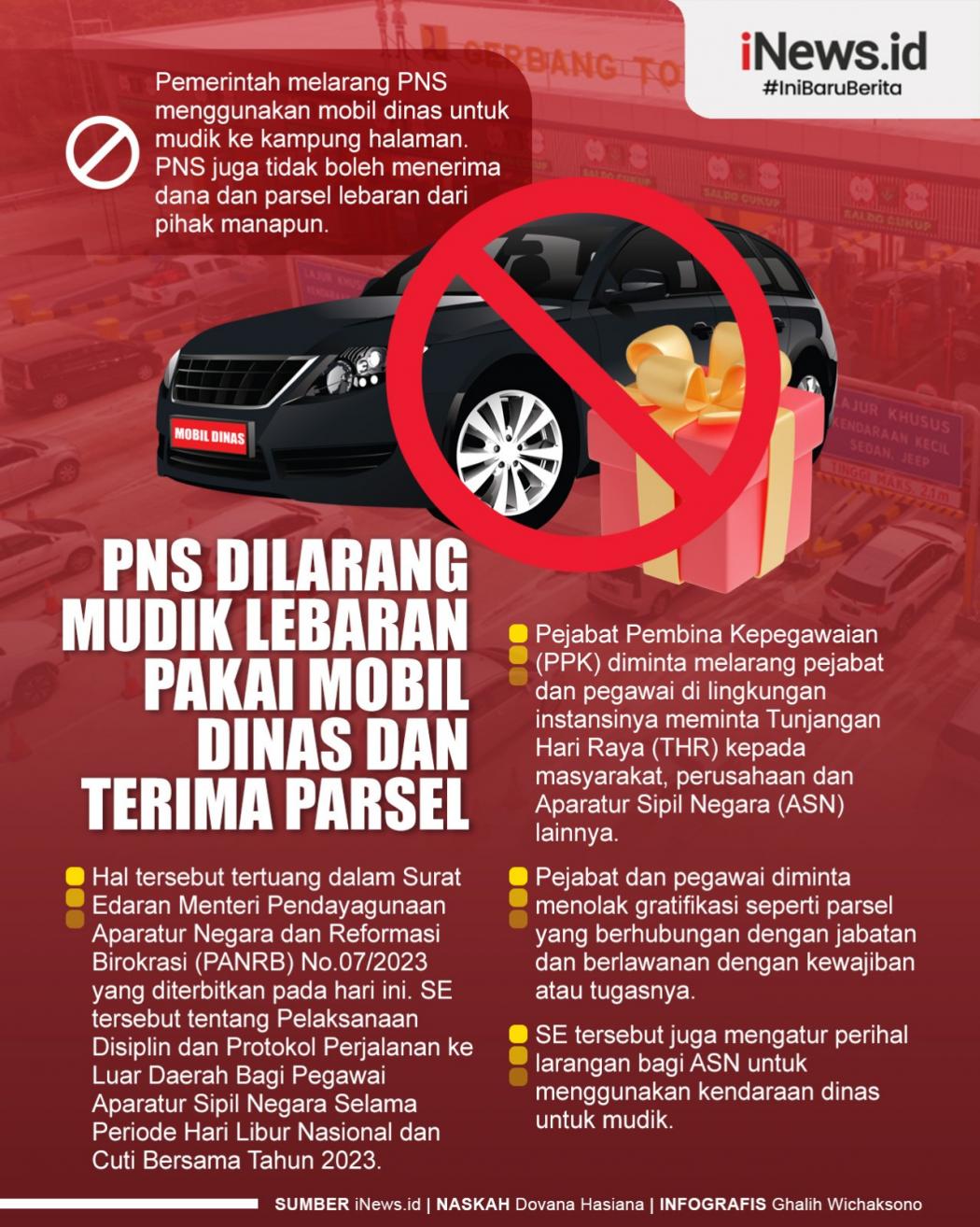 Infografis ASN Dilarang Mudik Pakai Mobil Dinas dan Terima Parsel Lebaran, Simak Sanksinya