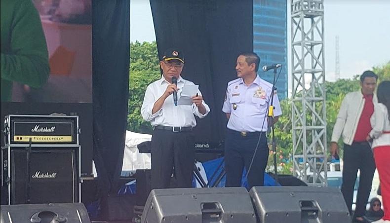 Menko PMK Muhadjir Lepas Mudik Sehat Bareng Sasa dan iNews : Dapat Menekan Angka Kecelakaan