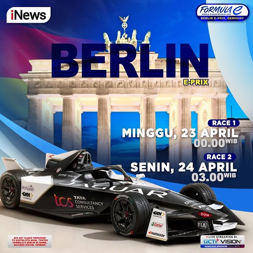 Besok! Saksikan Kejuaraan Mobil Balap Dunia Formula E Berlin E-Prix 2023, LIVE di iNews