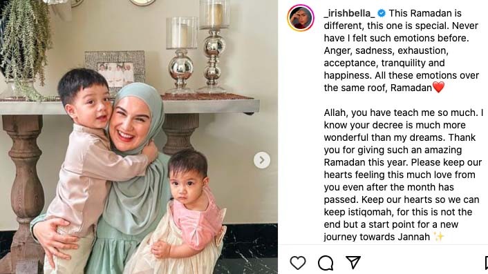 Lebaran Tanpa Ammar Zoni, Curhat Irish Bella di Medsos Jadi Sorotan