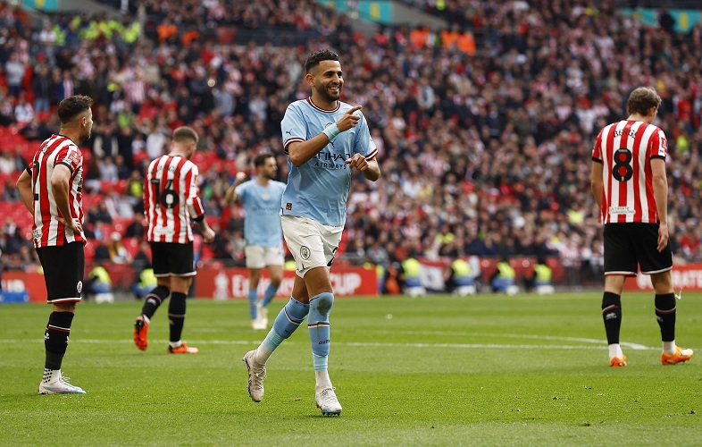 Hasil Piala FA: Mahrez Hattrick, Man City Melaju ke Final