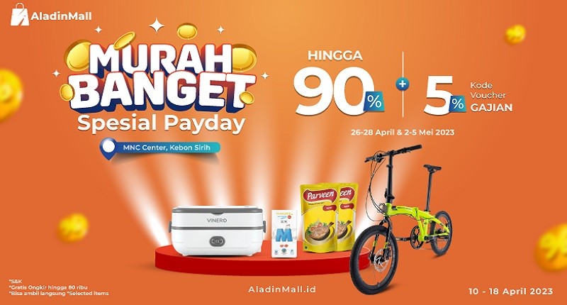 Kunjungi Pop Up Store AladinMall, Ada Diskon 90% + 5% serta Gratis Ongkir Tanpa Batas!