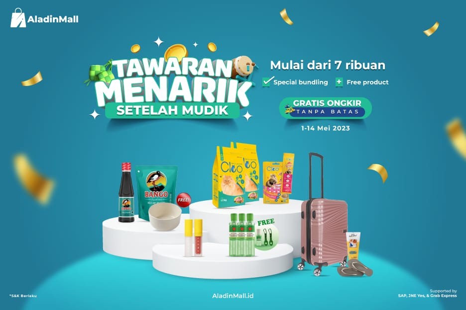 Tawaran Menarik Setelah Mudik, AladinMall Banting Harga Mulai Rp7 Ribuan Aja! Ada Gratis Ongkir Juga