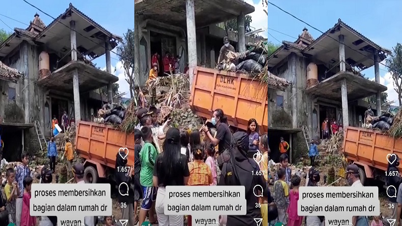 Rumah Dokter Wayan di Klari Karawang Dibersihkan dari Sampah