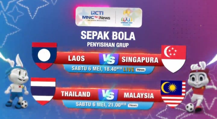 Thailand Vs Malaysia dan Laos Vs Singapura di SEA Games 2023 Hari Ini, LIVE iNews