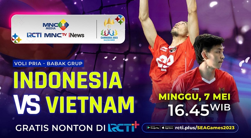 Link Live Streaming Timnas Voli Putra Indonesia Vs Vietnam Semifinal SEA Games 2023 Sore Ini