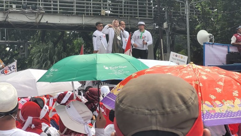 Nakes Gelar Aksi di Patung Kuda Jakpus, Tolak RUU Kesehatan