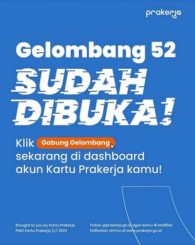 Kartu Prakerja Gelombang 52 Sudah Dibuka, Berikut Cara Ikut Seleksi 