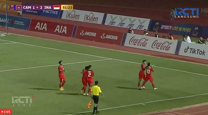 Beckham Cetak Gol Sepakan Jarak Jauh, Indonesia 2-1 atas Kamboja di Tengah Babak Kedua