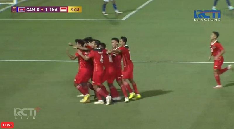 Titan Agung Cetak Gol Kilat! Indonesia Unggul 1-0 atas Kamboja pada Awal Babak Pertama