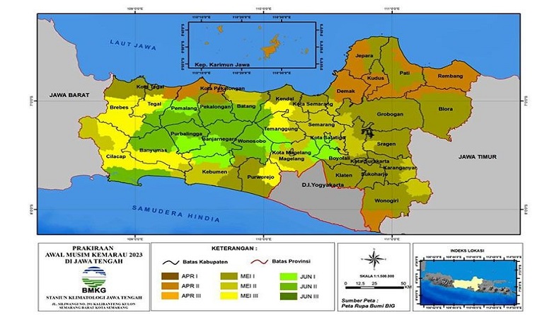 BMKG Prakirakan Hujan di Jateng Bagian Selatan Berkurang pada Dasarian Kedua Mei